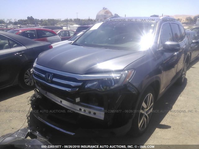 5FNYF6H08GB089286 - 2016 HONDA PILOT ELITE GRAY photo 2