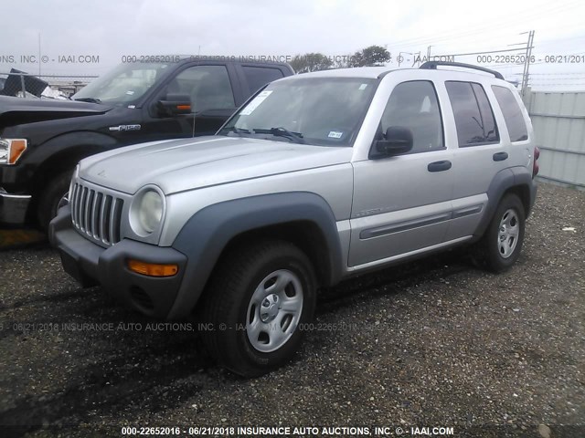 1J4GL48K93W556497 - 2003 JEEP LIBERTY SPORT/FREEDOM ვერცხლისფერი ფოტო 2