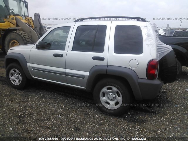 1J4GL48K93W556497 - 2003 JEEP LIBERTY SPORT/FREEDOM ვერცხლისფერი ფოტო 3