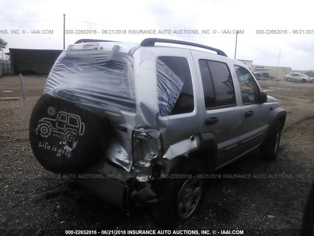 1J4GL48K93W556497 - 2003 JEEP LIBERTY SPORT/FREEDOM ვერცხლისფერი ფოტო 4