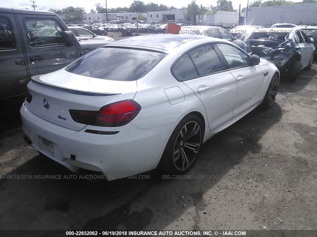 WBS6C9C58ED467432 - 2014 BMW M6 GRAN COUPE WHITE photo 4