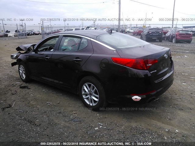 KNAGM4A77B5074749 - 2011 KIA OPTIMA LX PURPLE photo 3