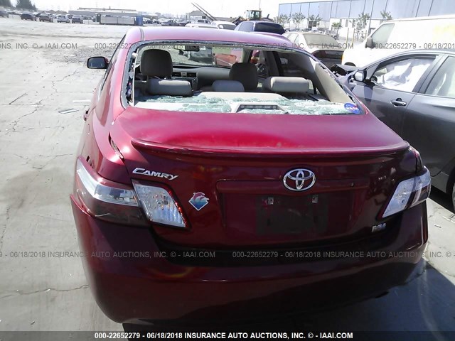 4T1BB46K68U050324 - 2008 TOYOTA CAMRY HYBRID RED photo 6