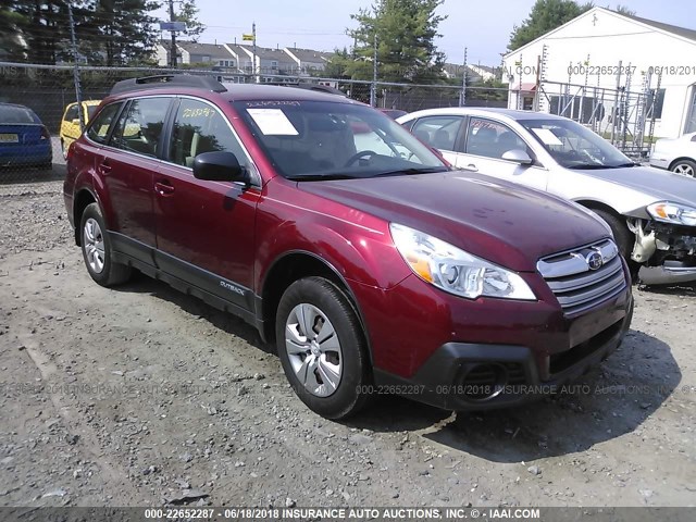 4S4BRBAC9D3297997 - 2013 SUBARU OUTBACK 2.5I RED photo 1