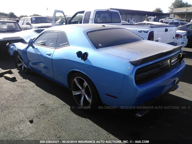 2C3CDZAT0FH885355 - 2015 DODGE CHALLENGER SXT BLUE photo 3