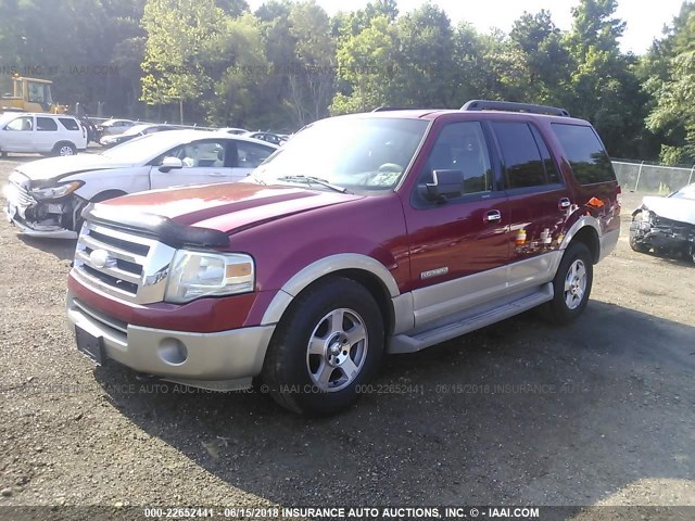 1FMFU18587LA48984 - 2007 FORD EXPEDITION EDDIE BAUER MAROON photo 2