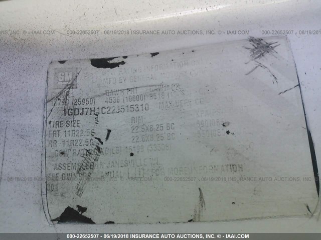 1GDJ7H1C22J515310 - 2002 GMC C-SERIES C7H042 白色 照片 10