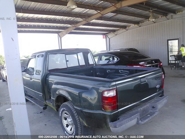 1FTYR44V13PA91491 - 2003 FORD RANGER SUPER CAB GREEN photo 3