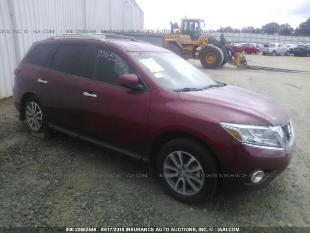 5N1AR2MNXGC600203 - 2016 NISSAN PATHFINDER S/SV/SL/PLATINUM BURGUNDY photo 1