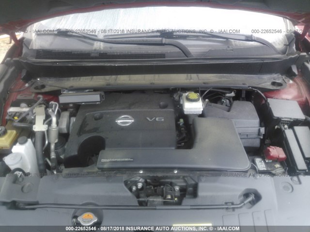 5N1AR2MNXGC600203 - 2016 NISSAN PATHFINDER S/SV/SL/PLATINUM 勃艮第红 照片 10