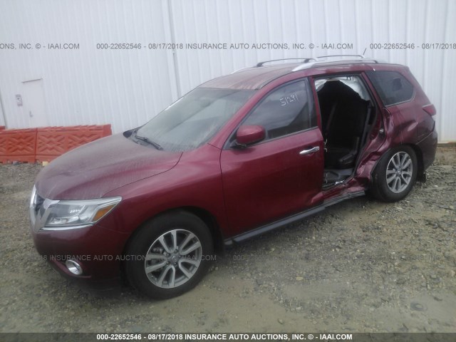 5N1AR2MNXGC600203 - 2016 NISSAN PATHFINDER S/SV/SL/PLATINUM 勃艮第红 照片 2