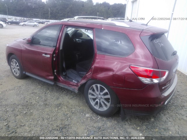 5N1AR2MNXGC600203 - 2016 NISSAN PATHFINDER S/SV/SL/PLATINUM 勃艮第红 照片 3