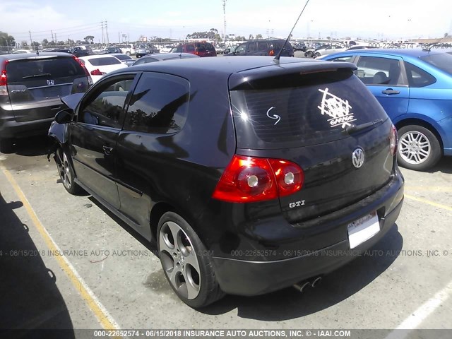 WVWEV71KX7W240504 - 2007 VOLKSWAGEN NEW GTI BLACK photo 3