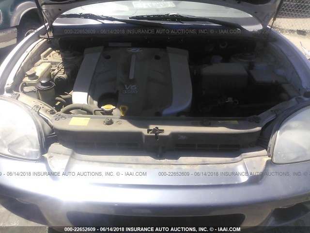 KM8SC13E45U902644 - 2005 HYUNDAI SANTA FE GLS/LX SILVER photo 10