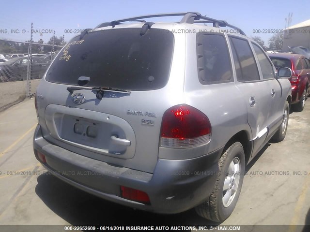 KM8SC13E45U902644 - 2005 HYUNDAI SANTA FE GLS/LX SILVER photo 4