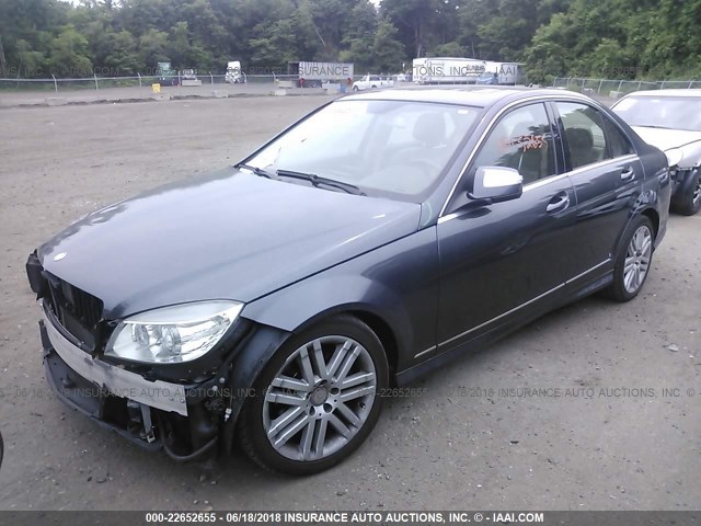 WDDGF81X09R084293 - 2009 MERCEDES-BENZ C 300 4MATIC GRAY photo 2