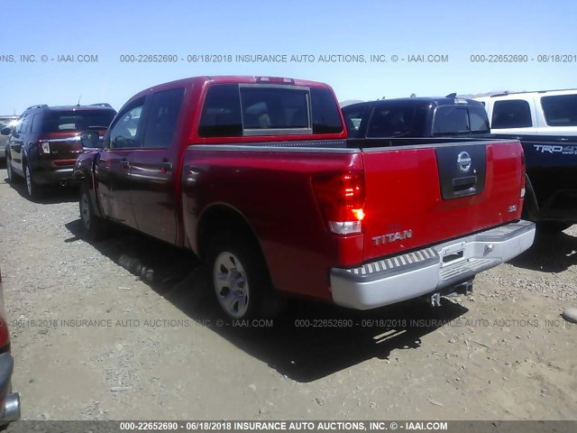 1N6AA07A45N559185 - 2005 NISSAN TITAN XE/SE/LE RED photo 3