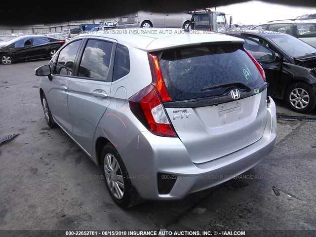 3HGGK5H5XFM765861 - 2015 HONDA FIT LX SILVER photo 3