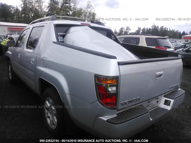 2HJYK16498H526420 - 2008 HONDA RIDGELINE RTS SILVER photo 3