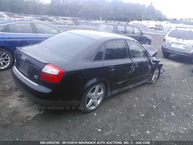 WAULC68E63A378164 - 2003 AUDI A4 1.8T QUATTRO BLACK photo 4