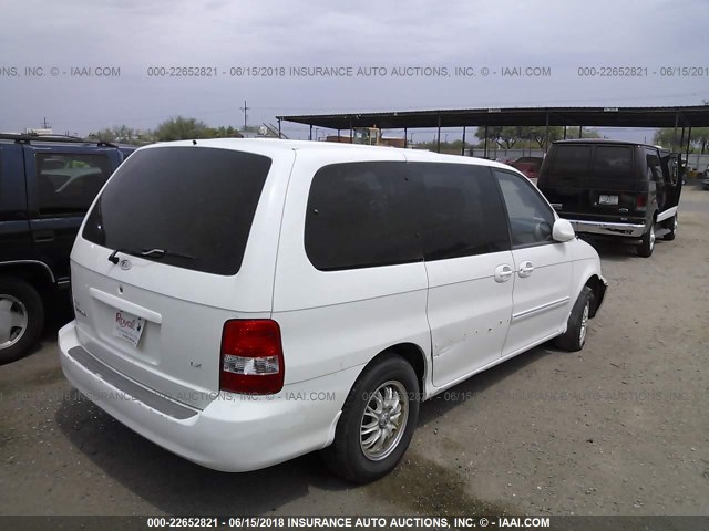 KNDUP131136471485 - 2003 KIA SEDONA EX/LX WHITE photo 4