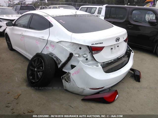 5NPDH4AE4EH496488 - 2014 HYUNDAI ELANTRA SE/SPORT/LIMITED WHITE photo 3