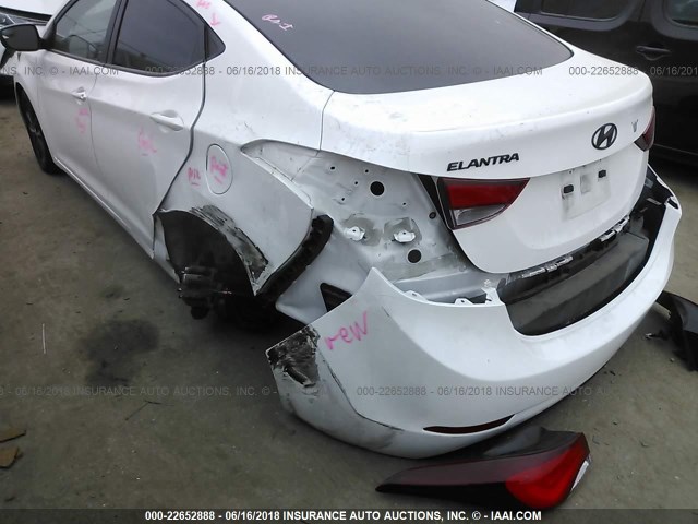 5NPDH4AE4EH496488 - 2014 HYUNDAI ELANTRA SE/SPORT/LIMITED WHITE photo 6