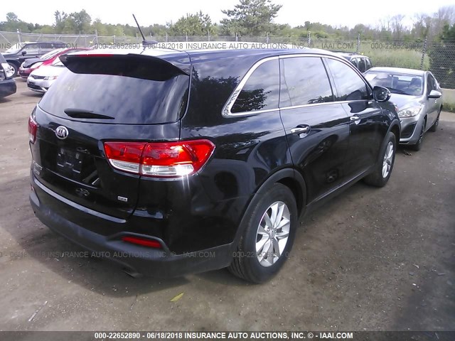 5XYPG4A3XGG006631 - 2016 KIA SORENTO LX/L BLACK photo 4