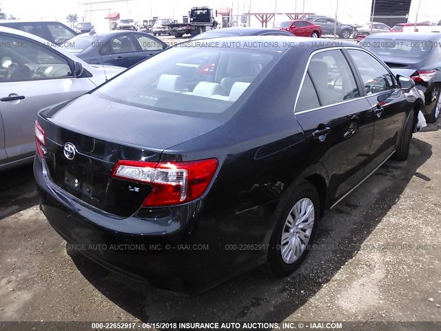 4T4BF1FK8CR255919 - 2012 TOYOTA CAMRY SE/LE/XLE BLACK photo 4