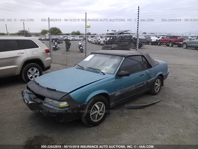 1G2JB34H2N7566468 - 1992 PONTIAC SUNBIRD SE TURQUOISE photo 2