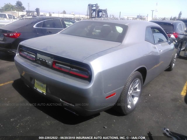 2C3CDZAG5GH291199 - 2016 DODGE CHALLENGER SXT SILVER photo 4