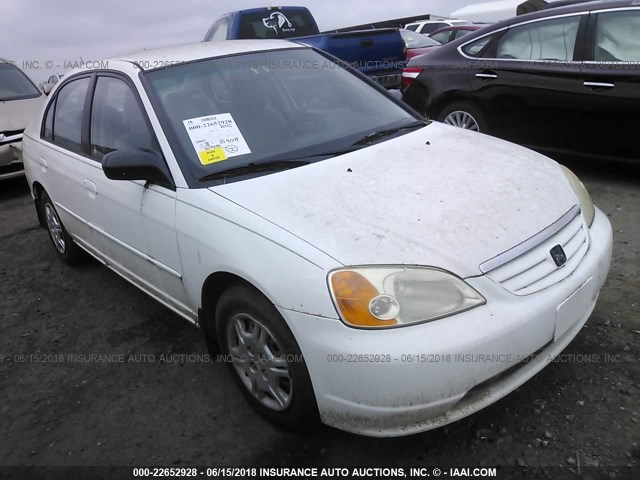 1HGES15512L012803 - 2002 HONDA CIVIC LX WHITE photo 1