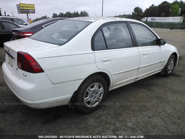 1HGES15512L012803 - 2002 HONDA CIVIC LX WHITE photo 4