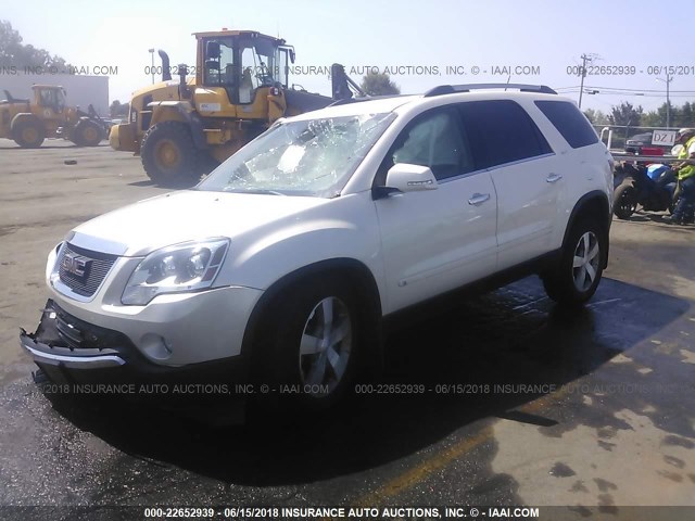 1GKLRMED0AJ131080 - 2010 GMC ACADIA SLT-1 Weiß Foto 2