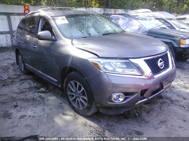 5N1AR2MNXDC616803 - 2013 NISSAN PATHFINDER S/SV/SL/PLATINUM GRAY photo 1