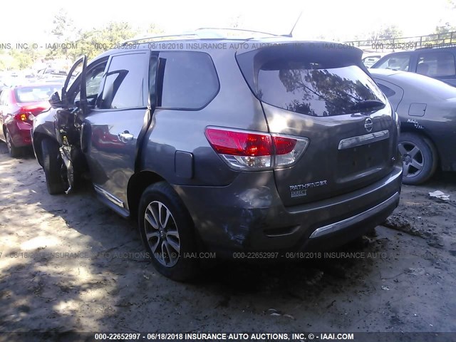 5N1AR2MNXDC616803 - 2013 NISSAN PATHFINDER S/SV/SL/PLATINUM GRAY photo 3