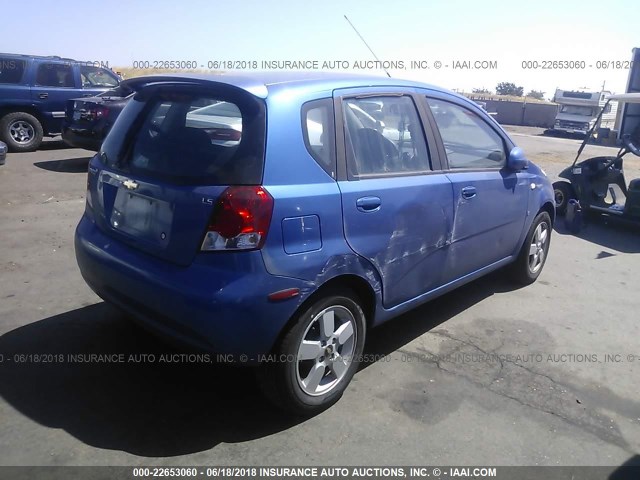 KL1TD66628B116534 - 2008 CHEVROLET AVEO LS BLUE photo 4