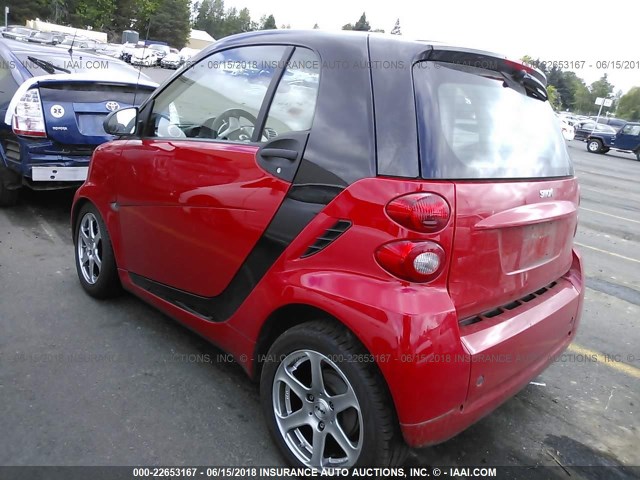 WMEEJ3BA6CK525410 - 2012 SMART FORTWO PURE/PASSION RED photo 3
