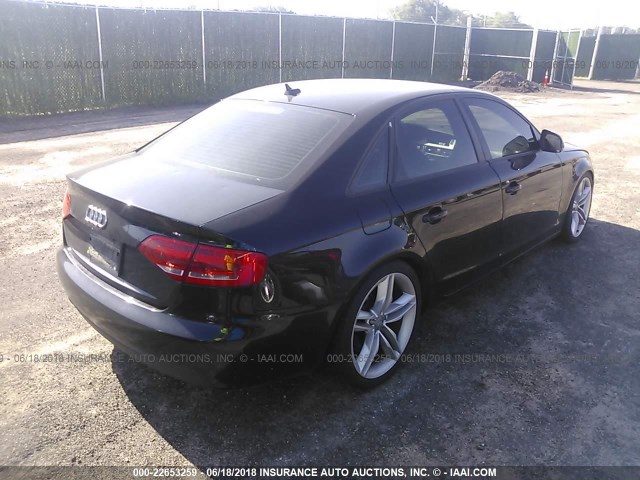 WAULF78KX9A086108 - 2009 AUDI A4 2.0T QUATTRO BLACK photo 4