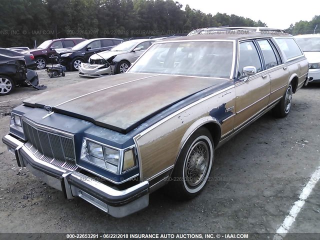 1G4BR81Y3KA401164 - 1989 BUICK LESABRE ESTATE BLUE photo 2