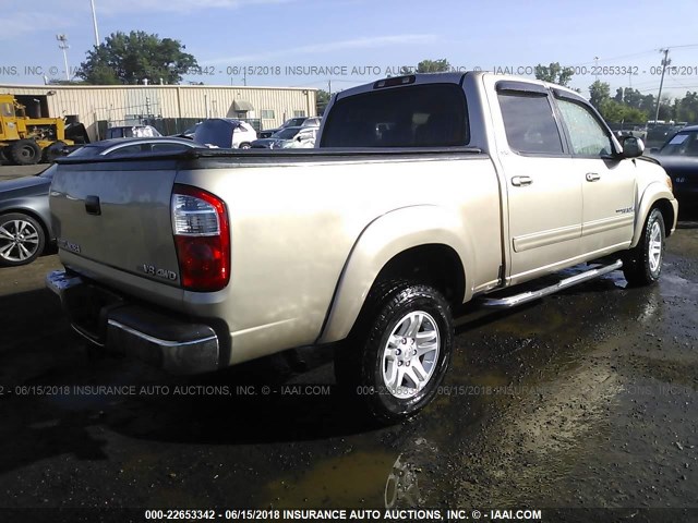 5TBDT44156S543250 - 2006 TOYOTA TUNDRA DOUBLE CAB SR5 GOLD photo 4