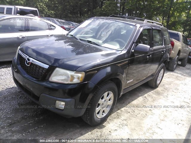 4F2CZ02Z48KM20181 - 2008 MAZDA TRIBUTE I BLACK photo 2