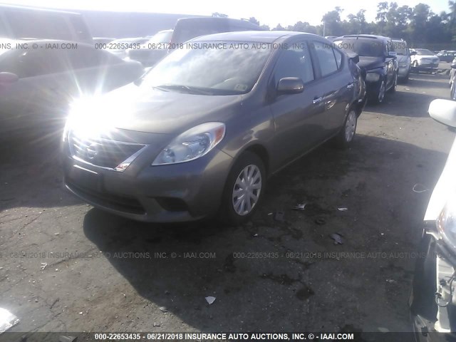 3N1CN7AP5CL814416 - 2012 NISSAN VERSA S/SV/SL GRAY photo 2