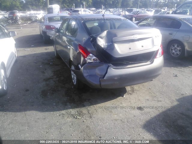 3N1CN7AP5CL814416 - 2012 NISSAN VERSA S/SV/SL GRAY photo 3