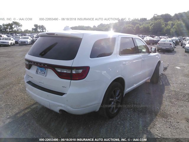 1C4RDJDGXHC796789 - 2017 DODGE DURANGO GT WHITE photo 4