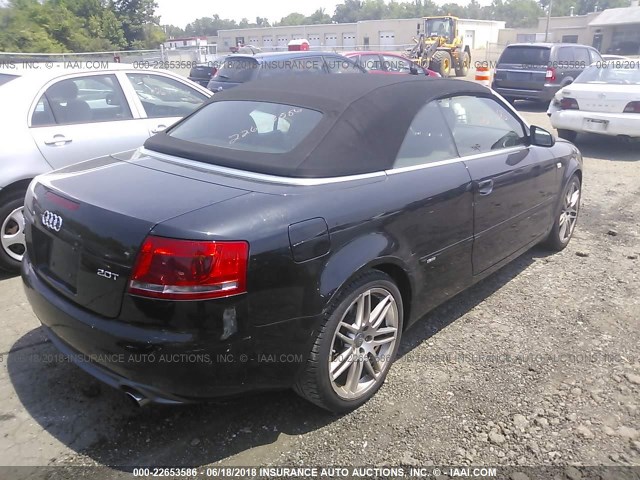 WAUAF48HX9K010201 - 2009 AUDI A4 2.0T CABRIOLET BLACK photo 4