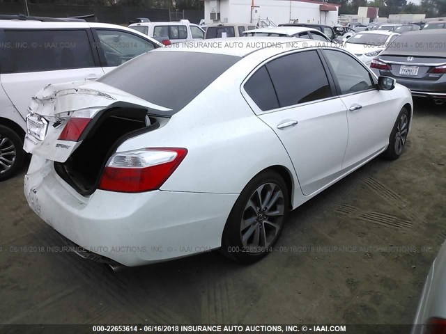 1HGCR2F59FA068383 - 2015 HONDA ACCORD SPORT WHITE photo 4