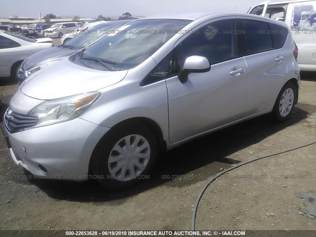 3N1CE2CPXEL422860 - 2014 NISSAN VERSA NOTE S/S PLUS/SV/SL GRAY photo 2