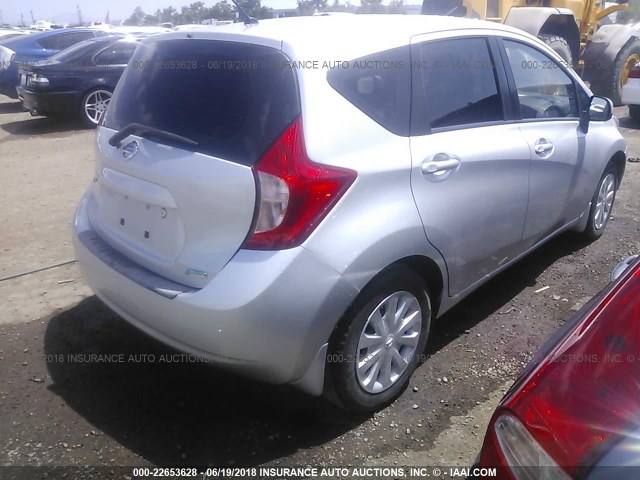 3N1CE2CPXEL422860 - 2014 NISSAN VERSA NOTE S/S PLUS/SV/SL GRAY photo 4