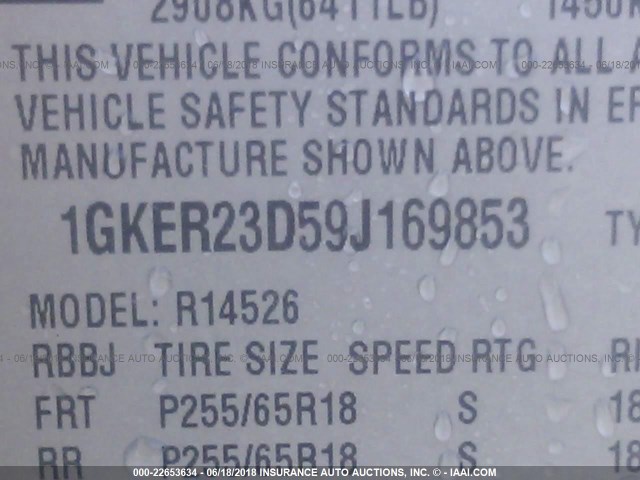 1GKER23D59J169853 - 2009 GMC ACADIA SLT-1 Kastanienbraun Foto 9